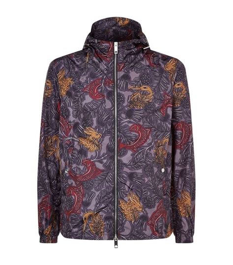 burberry beasts print super-lightweight hooded jacket size 38 blue|burberry cashmere jacket.